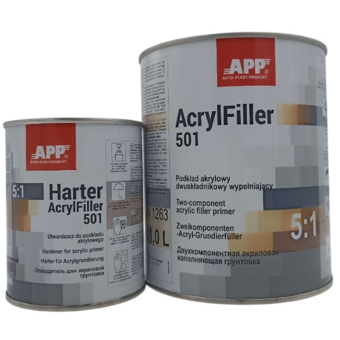 Двокомпонентний акриловий грунт сірий (1л+0,2л), що наповнює AРР 2К HS Acrylfiller 5:1