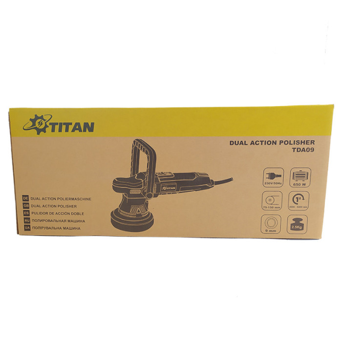 Ротаційно-ексцентрикова полірувальна машина Титан TDA09 (650W)