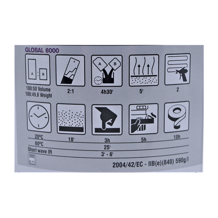 Лак акриловий Roberlo Global 6000 MS, 1л із затверджувачем G5005 (50407/49370)