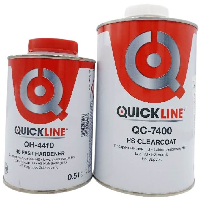 Лак акриловий прозорий HS 7400 зі швидким затвердником 4410 QUICK LINE 1,5л