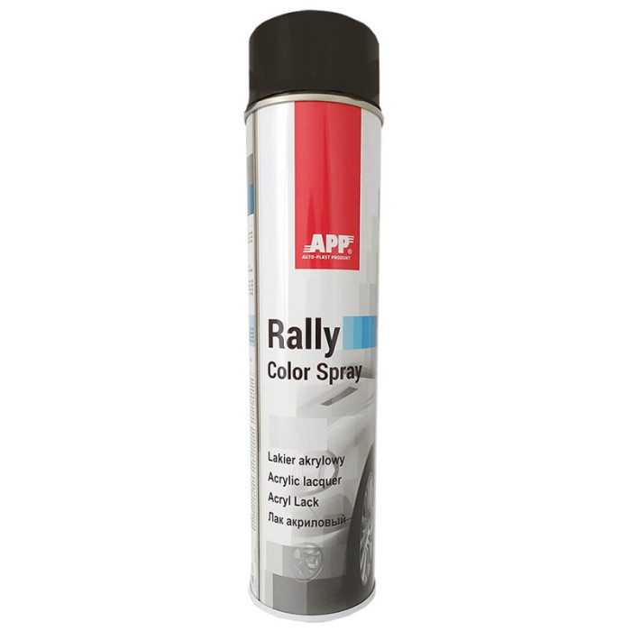 Фарба акрилова в аерозолі APP Rally Color чорна блиск 600мл
