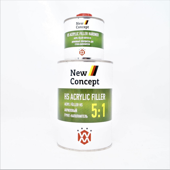 Акриловий ґрунт наповнювач New Concept HS 5:1 білий, NC-GRW900, 900 мл