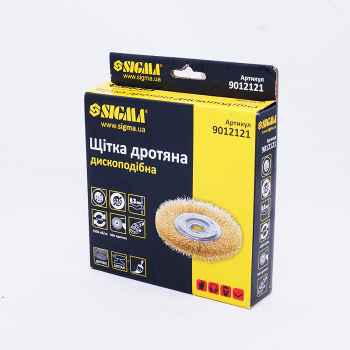 Щітка дротяна дископодібна Sigma 9012121, 125мм (латунь)