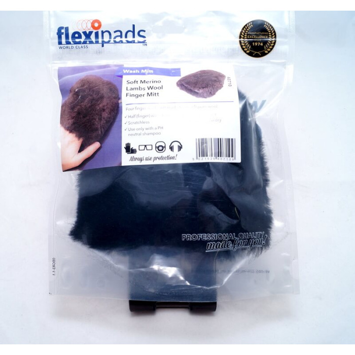 Рукавиця для миття з овчини на 4 пальці для вузьких місць, сіра Flexipads Four Finger