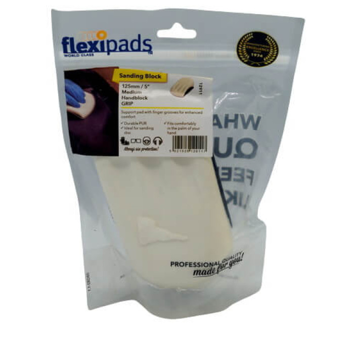 Шліфувальний блок під форму руки, білий -Flexipads Formed Handblock GRIP 125мм