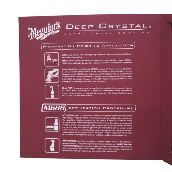 Захисне керамічне покриття Meguiar's Deep Crystal Ultra Paint Coating 60 мл M68802