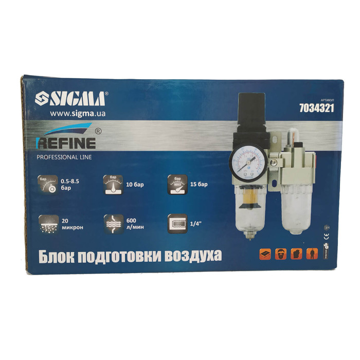 Блок підготовки повітря у зборі 600 л/хв 1/4