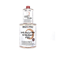 Грунт акриловый SOTRO UHS 5:1 черный 2K Expert 1л + отвердитель FH25 0,2л T022210/T022502