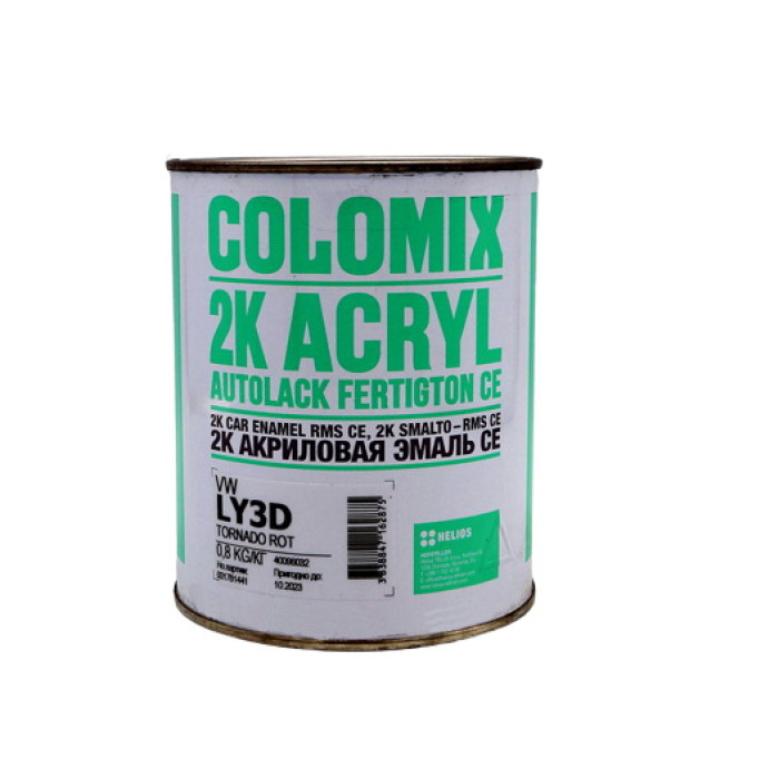 Фарба акрилова COLOMIX VW LY3D Tornado Rot, червона, 0,75 л