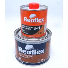 Грунт акриловий сірий 3+1 (0,5л) + затверджувач (0,17л) Reoflex RX F-04
