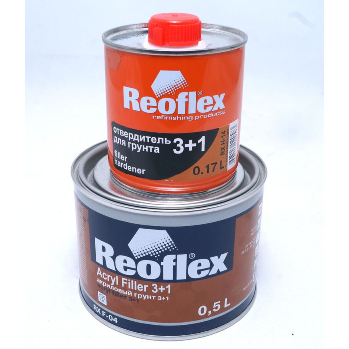 Грунт акриловий чорний 3+1 (0,5л) + затверджувач (0,17л) Reoflex RX F-04