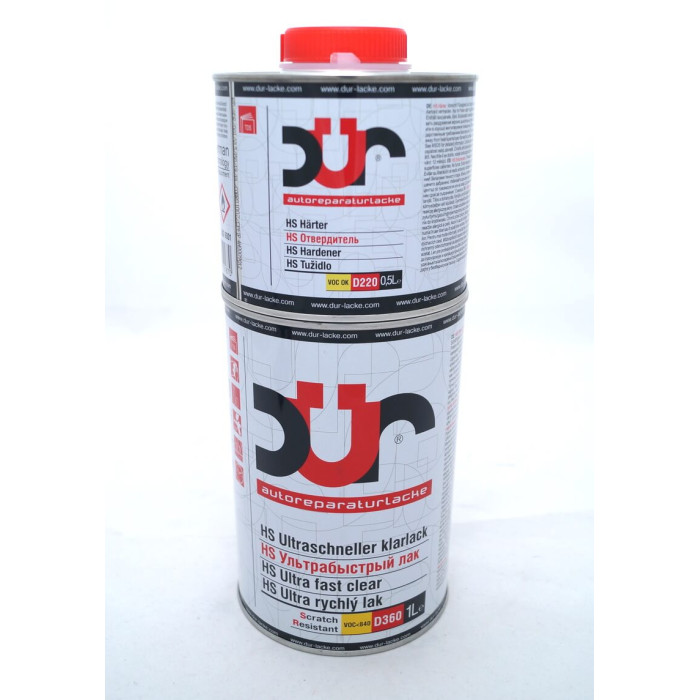 Лак HS супершвидкий DUR D360, 1л + затверджувач HS D220, 0,5 л