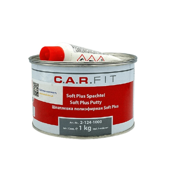 Шпаклівка поліефірна, що наповнює Soft Plus, 1кг, 2-124-1000, C.A.R.FIT