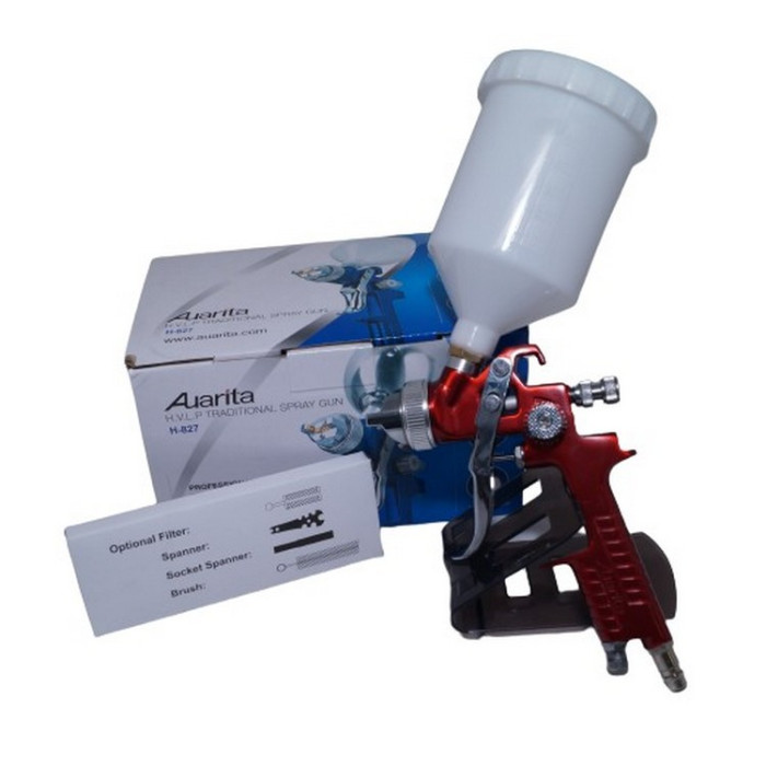 Краскопульт Auarita пневматичний Тип HVLP Пластиковий бачок 600 мл Форсунка-2.0 мм (H-827B-2.0)