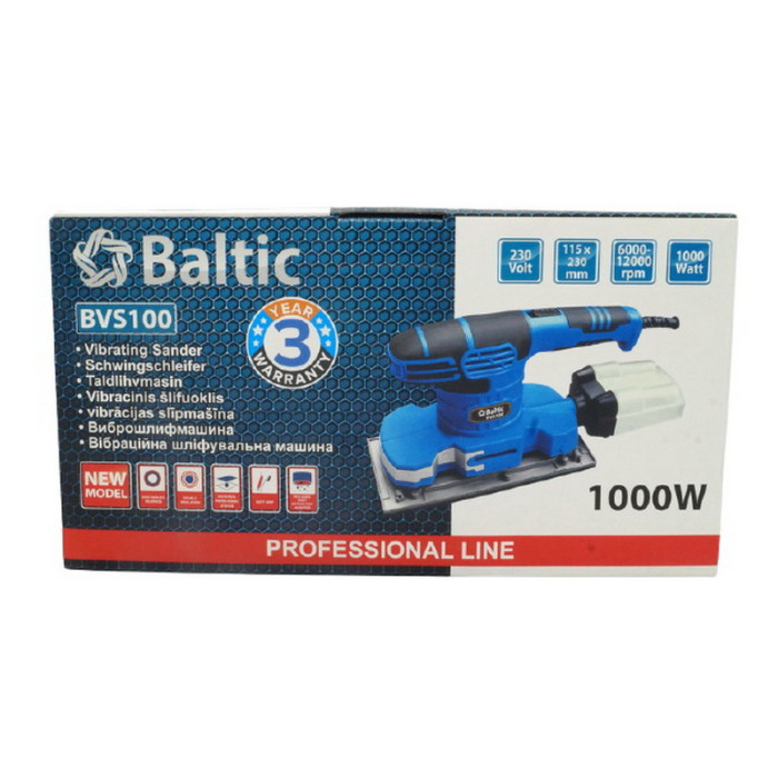 Шліфувальна машина вібраційна, пласка 1000 Вт. Baltic, BVS100