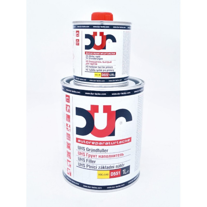 Грунт-наповнювач DUR UHS 5:1 D551 світло-сірий 1л + відп. D222 швидкий 0,2 л