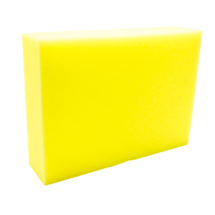 Губка для миття авто Classic з дрібними порами 190*140*50мм жовта/синя Carlife (без упаковки)