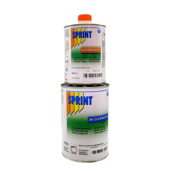 Лак акриловий Sprint H55 GT HS Anti-Scratch (стійкий до подряпин) 1л + відп. 0,5л