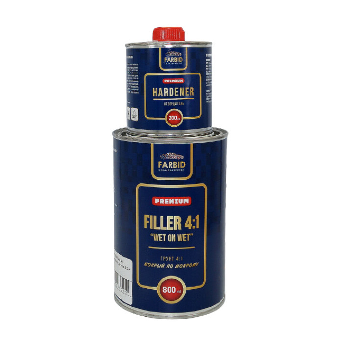 Грунт 4:1 мокрий по мокрому Farbid Premium чорний 0,8 л + затверджувач 0,2 л
