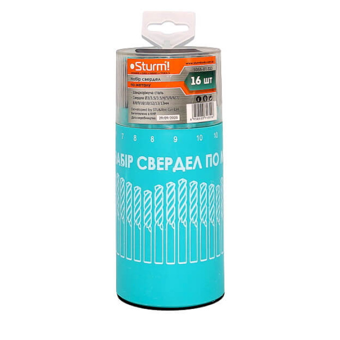 Набір свердел по металу Sturm 3-13мм, 16 шт. 1055-01-SS3