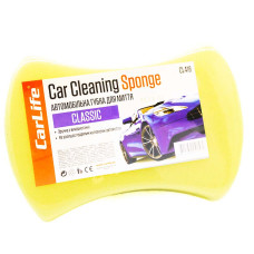Губка для миття автомобіля CarLife CL-418 Classic з дрібними порами 200*140*60мм жовта
