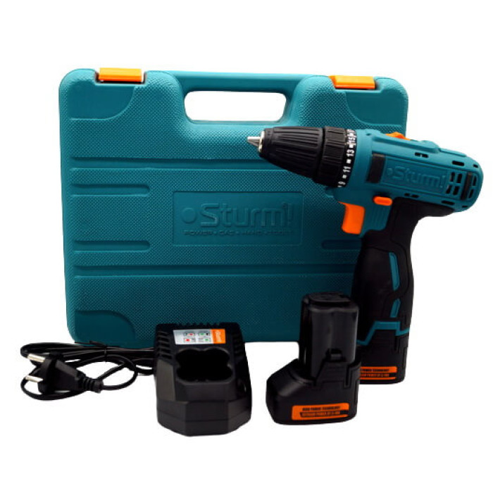 Шуруповерт акумуляторний Sturm CD3218LBE 18В (2 акумулятори 2,0 А/год + кейс)