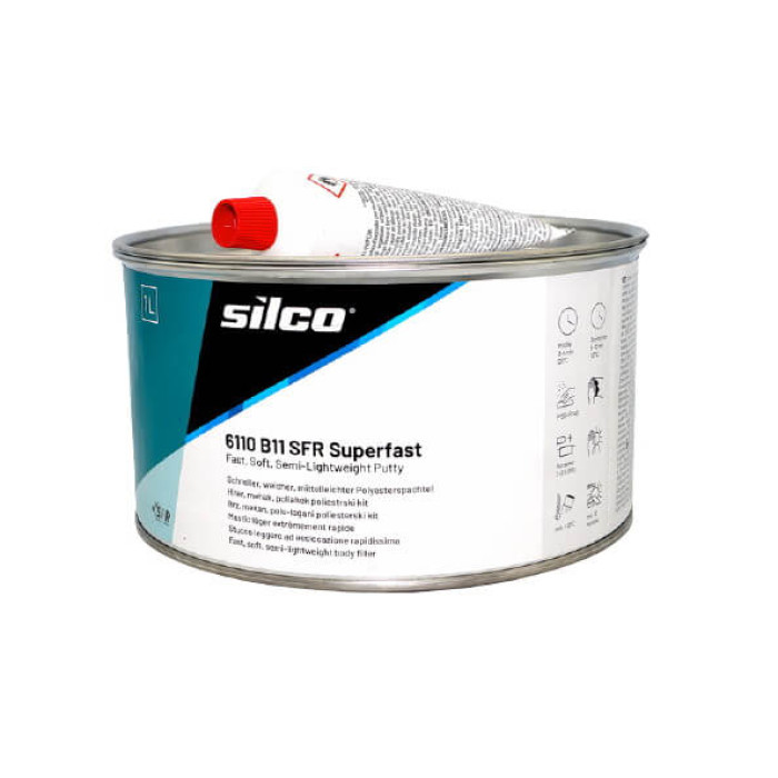 Шпаклівка універсальна швидка, м'яка SOFT-Superfast Silco B11 SFR 1л