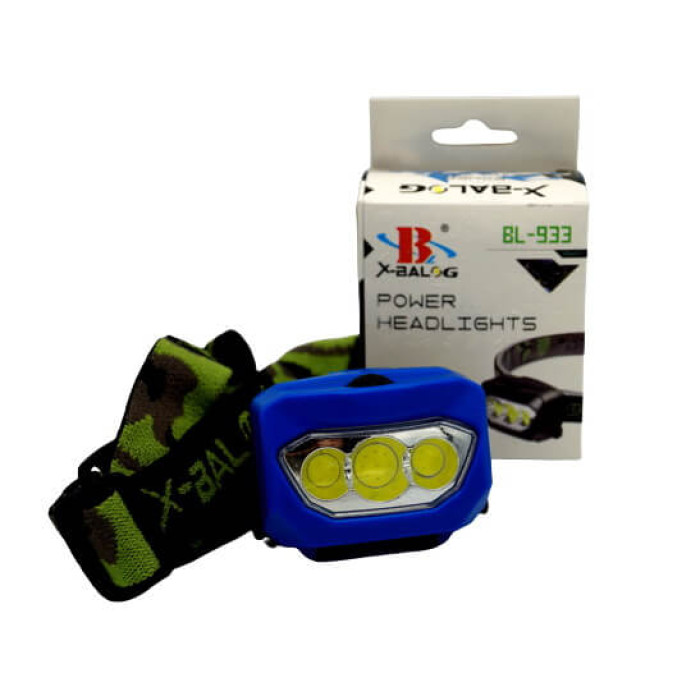 Налобний ліхтар X-Balog BL-933 на батарейках 3 ААА, 1-3 LED