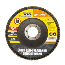 Круг пелюстковий Торцевий Master tool 08-3206 метал зігнутий 125мм*Р60