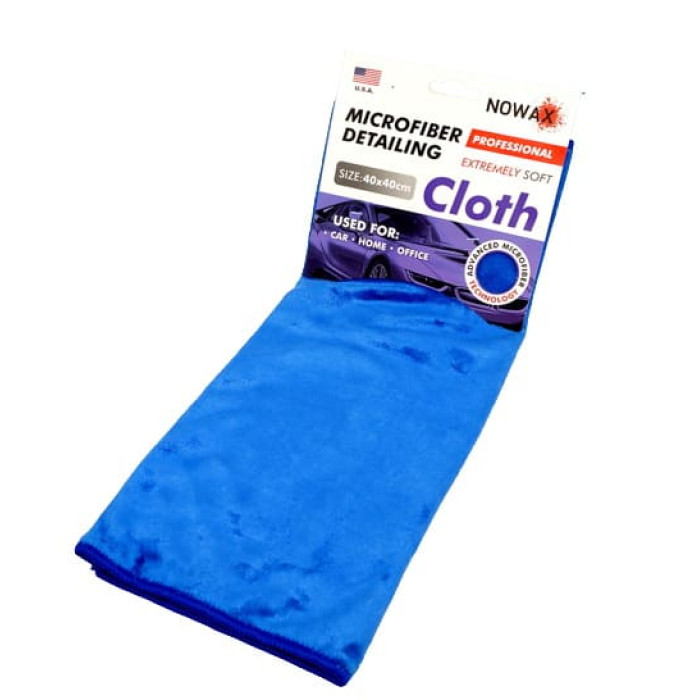 Серветка професійна з мікрофібри, м'яка NOWAX NX68440/NX68441, 40х40см, синя