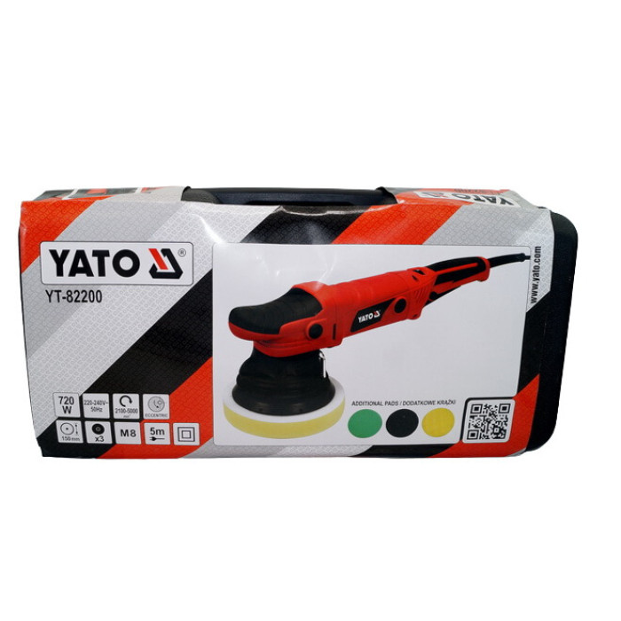 Полірувальна ексцентрикова машина, 720 Вт, 2100–5000 об/хв, YATO YT-82200