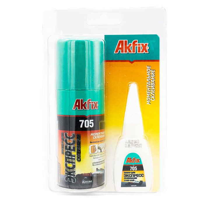 Клей із активатором для експрес склеювання Akfix 705 100 мл+25 мл (GA055)