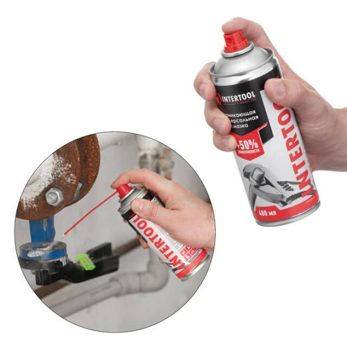 Мастило проникаюче універсальне, аерозоль 400 мл INTERTOOL FS-4040