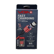 Кабель магнітний VOIN USB - Micro USB 3A, 1m червоний