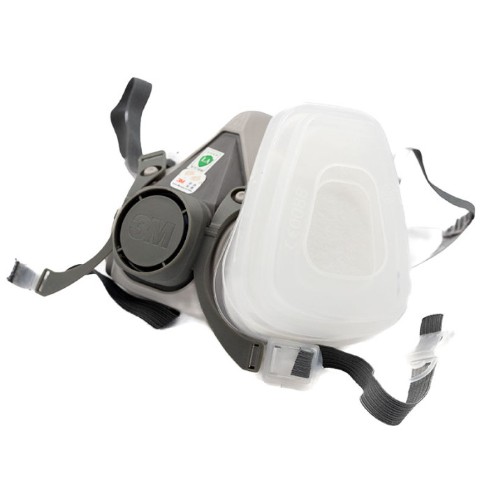 Напівмаска 3M 6200 гумова, середня М (предфільтри та тримачі в комплекті)