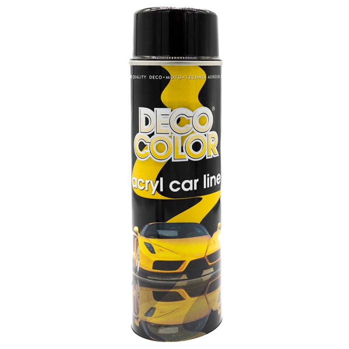 Фарба акрилова для авто в аерозолі чорна глянсова Deco Color 500 мл