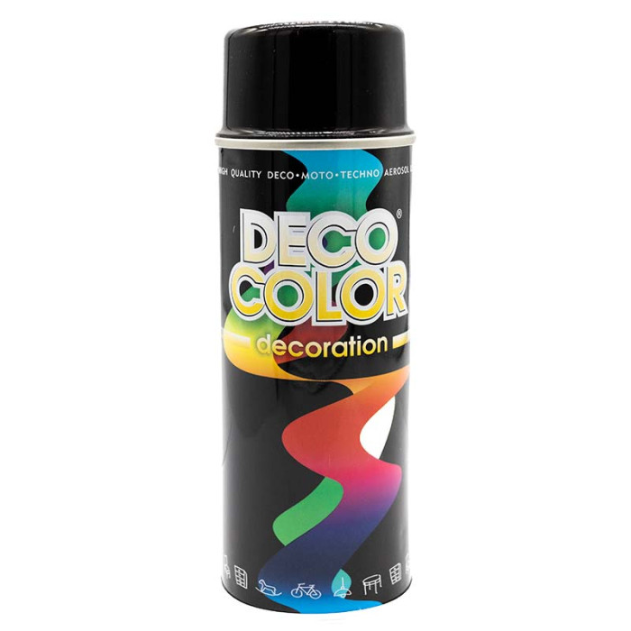 Декоративна фарба для авто в аерозолі чорна Deco Color 400 мл