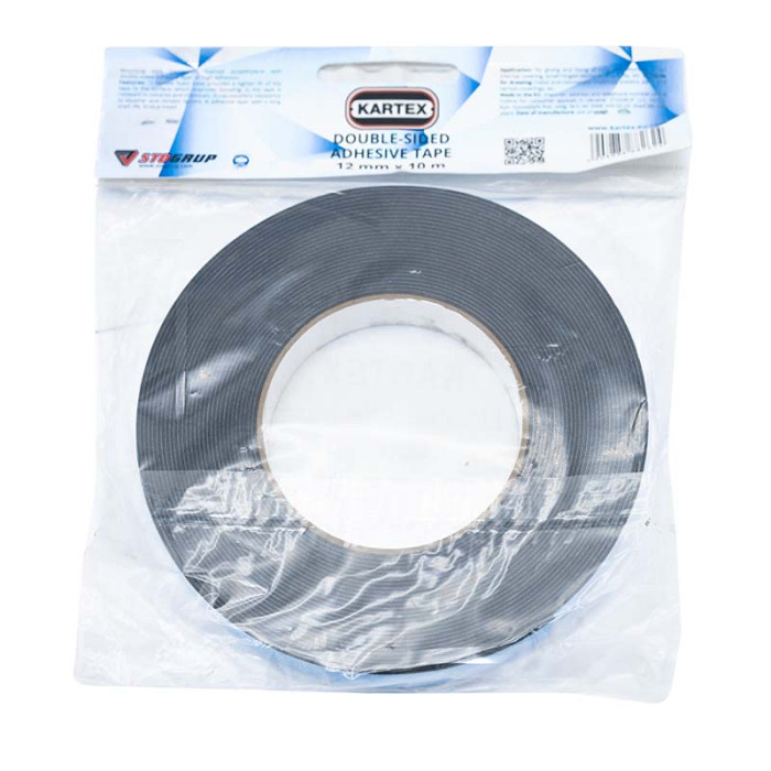 Стрічка двостороння клеюча, Kartex PE. 12мм х 10м