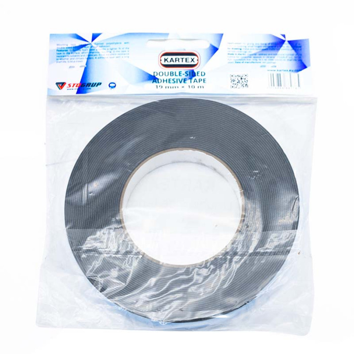 Стрічка двостороння клеюча, KARTEX PE. 19мм х 10м