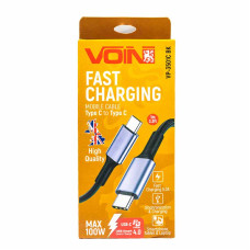 Кабель VOIN Type C-Type C 5A, 1м чорний (арт. VP-3501С BK)