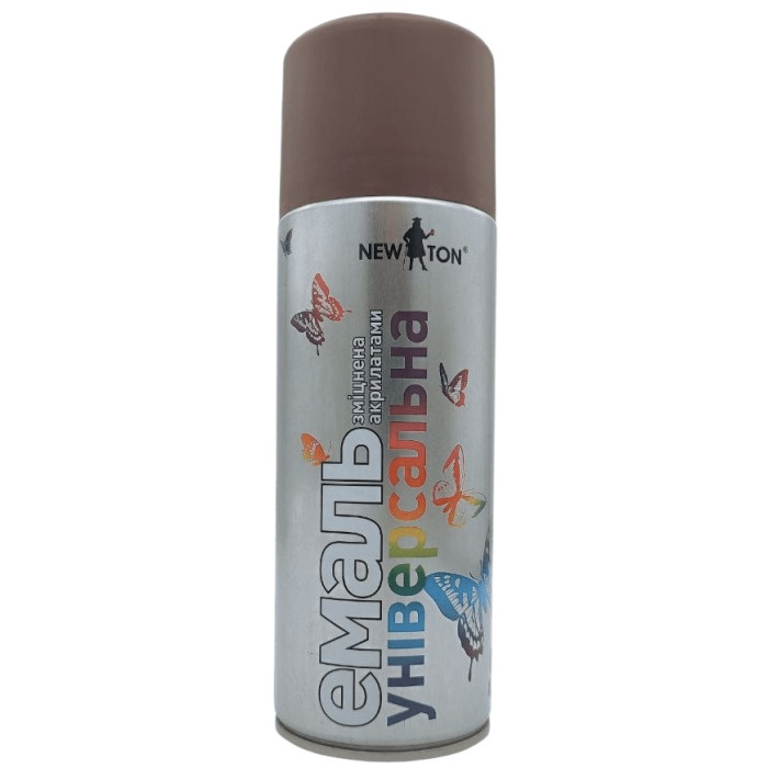 Краска универсальная в аэрозоле NEW TON 400мл коричневая матовая RAL 8027