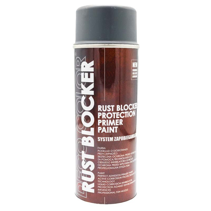 Фарба аерозольна Deco Color 4в1 Rust Blocker RAL 7011 сіра 400мл