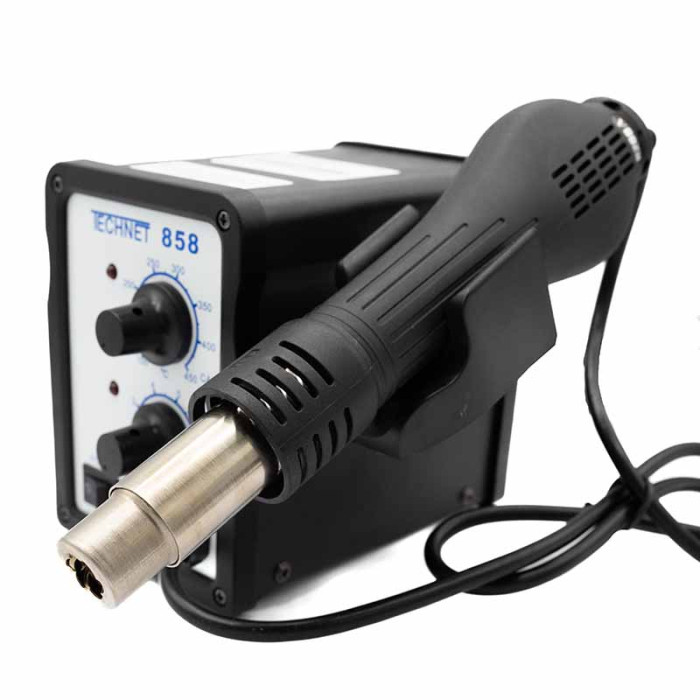 Паяльна станція фен Technet 858 + 4 насадки для паяння пластику та бамперів