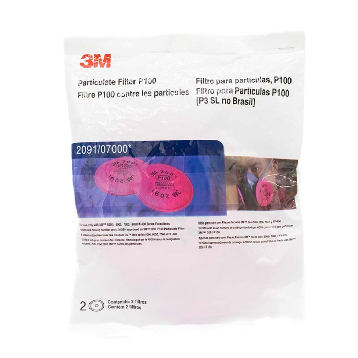 Фільтр для респіратора 3М 2091 P3 (Р100) від твердих та рідких аерозолів (ціна за пару)