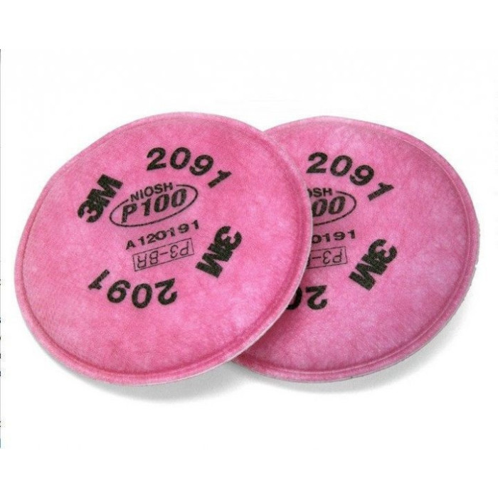 Фільтр для респіратора 3М 2091 P3 (Р100) від твердих та рідких аерозолів (ціна за пару)