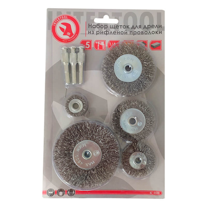 Набір щіток із рефленого дроту (6шт) YATO (нержавіюча сталь)