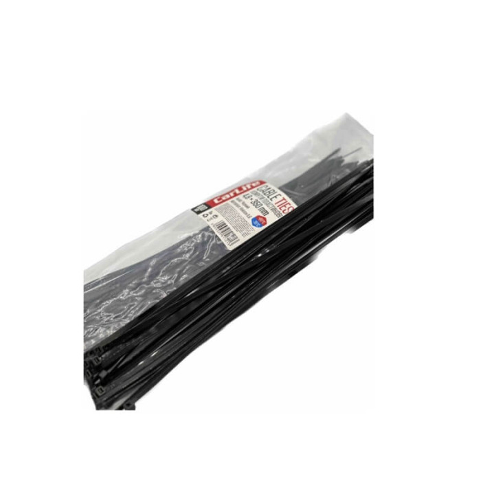 Хомути пластикові чорні 4,8*350(100шт) Carlife ПОШТУЧНО