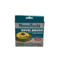 Щітка конусна із рифленого дроту NovoTools 115 мм М14 латунь (арт. NTBWB11514BC)