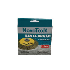 Щітка конусна із рифленого дроту NovoTools 115 мм М14 латунь (арт. NTBWB11514BC)