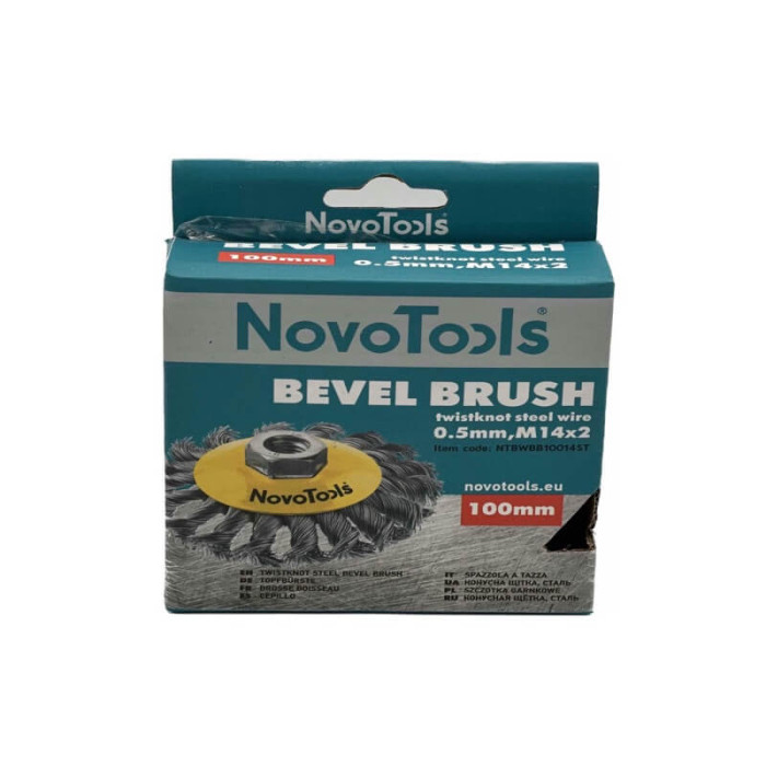 Щітка конусна з пучками витого дроту NovoTools 100 мм М14 (арт. NTBWBB10014ST)